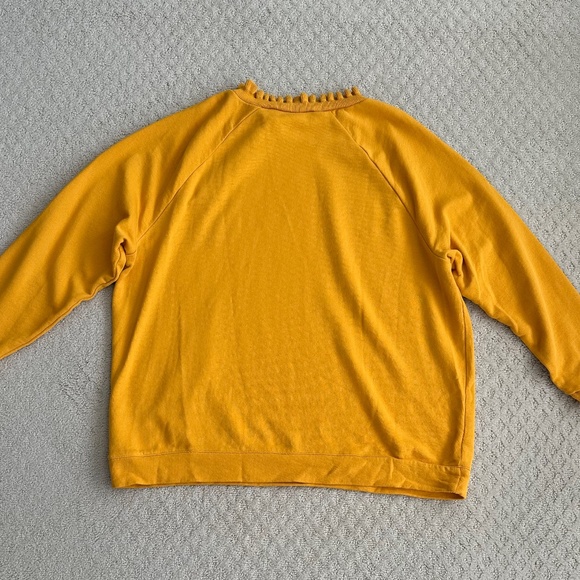 Talbots Plus Ruffle Trim Raglan Cotton Sweatshirt Yellow 2X Fall Feminine Cozy - Picture 8 of 12